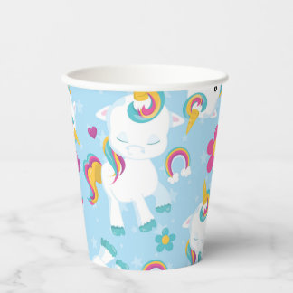 Vasos De Papel Bebé Unicornio