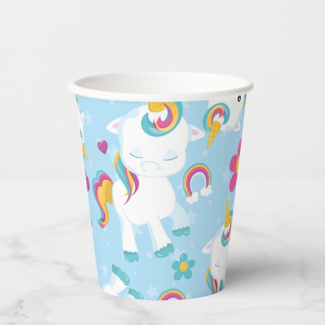 Vasos De Papel Bebé Unicornio (Anverso)