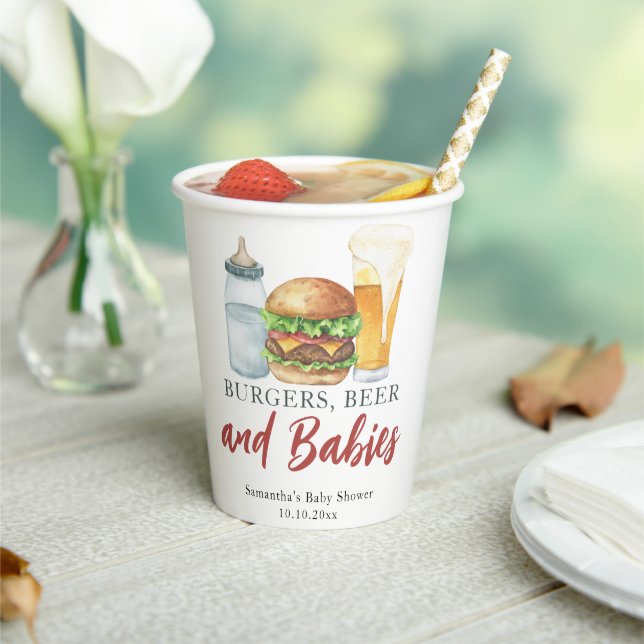 Vasos De Papel Bebés, hamburguesas y beer ducha (in situ)