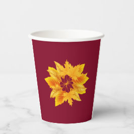 Vasos De Papel Bebida de Celebración de Otoño Simple Burgundy Gol