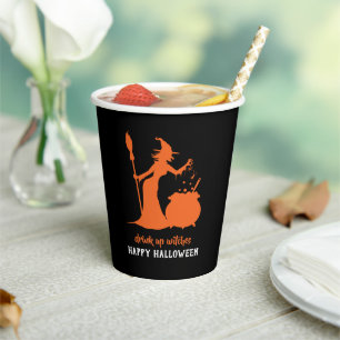 Vasos De Papel Bebida Feliz Halloween Brujas Poción de Fiesta
