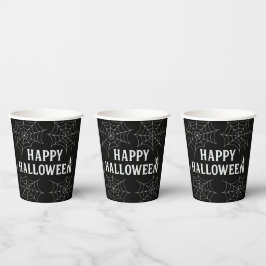 Vasos De Papel Bebidas fantasmagóricas Happy Halloween Spiderwebs