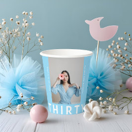 Vasos De Papel Bebidas Sky Blue 30th Birthday Cups - Personalizad