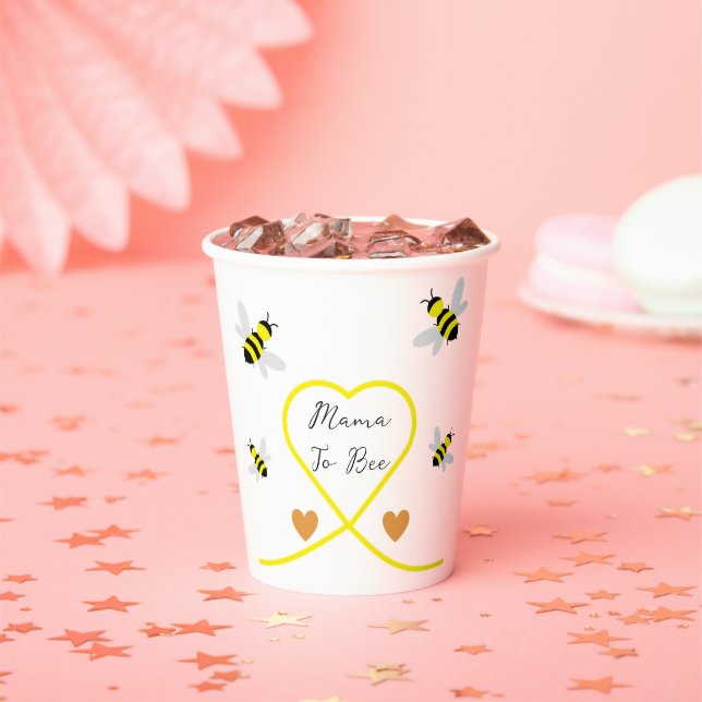 Vasos De Papel Bee Baby Shower (in situ)