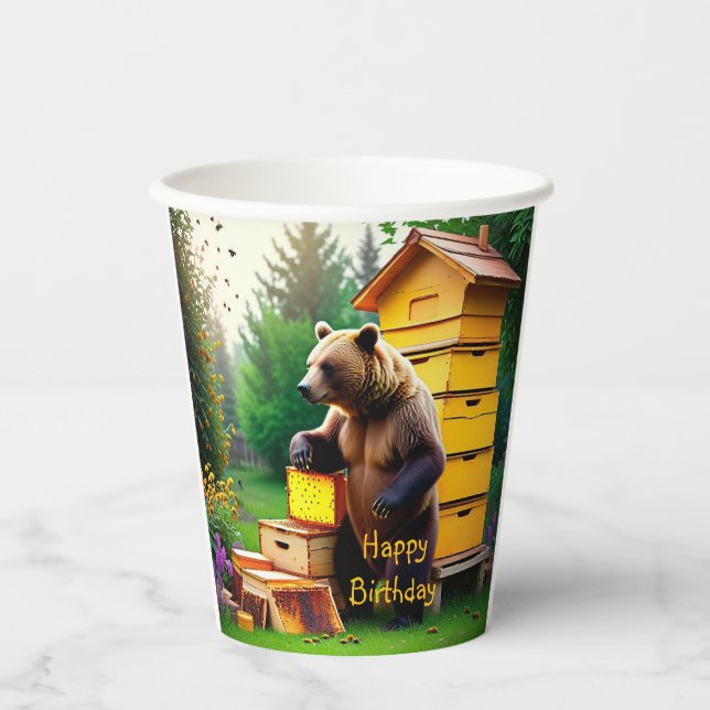 Vasos De Papel Beehive Bear (Anverso)