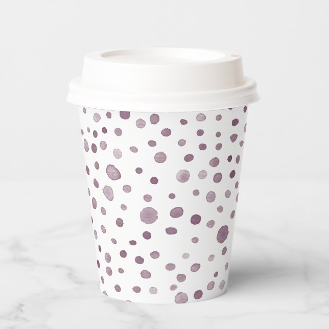 Vasos De Papel Beet Confetti Watercolor Dots Paper Cup (Anverso)