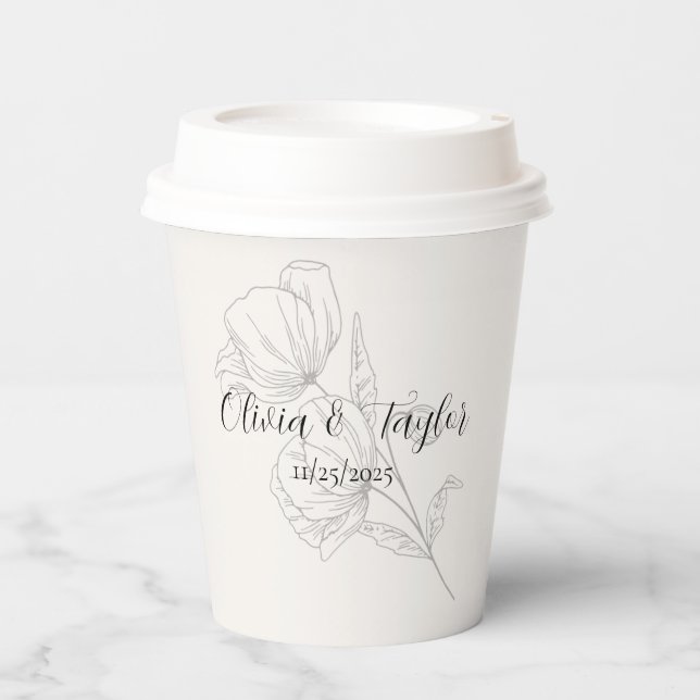 Vasos De Papel Beige Elegance (Anverso)