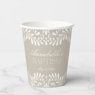 Vasos De Papel Beige Talavera Tile Estilo Español Fiesta Baptismo