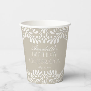 Vasos De Papel Beige Talavera Tile Fiesta fiesta de cumpleaños
