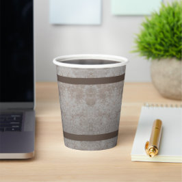 Vasos De Papel Beige y Brown
