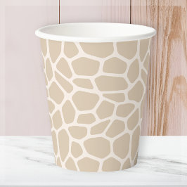 Vasos De Papel Beis Giraffe Animal Print