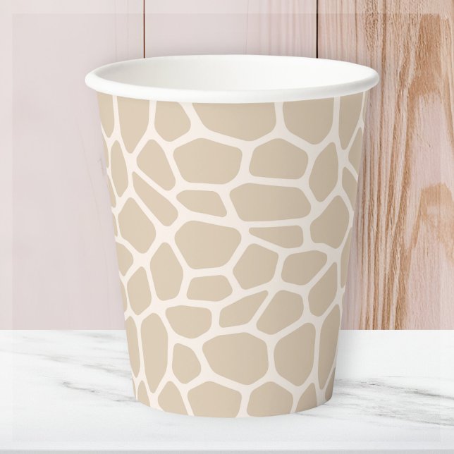 Vasos De Papel Beis Giraffe Animal Print (Subido por el creador)