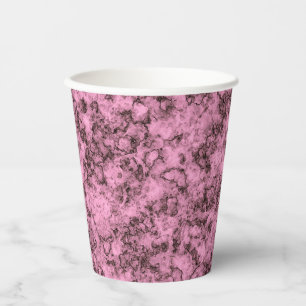 Vasos De Papel Bellas venas oscuras de mármol rosa brillante