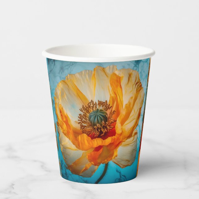 Vasos De Papel Belleza naranja (Anverso)