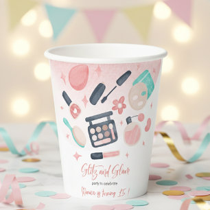 Vasos De Papel Belleza spa glitz y fiesta de cumpleaños glam