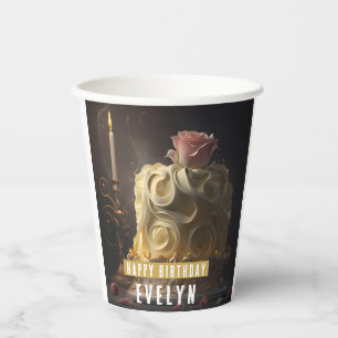 Vasos De Papel Belleza y el pastel de bestia - Cumpleaños