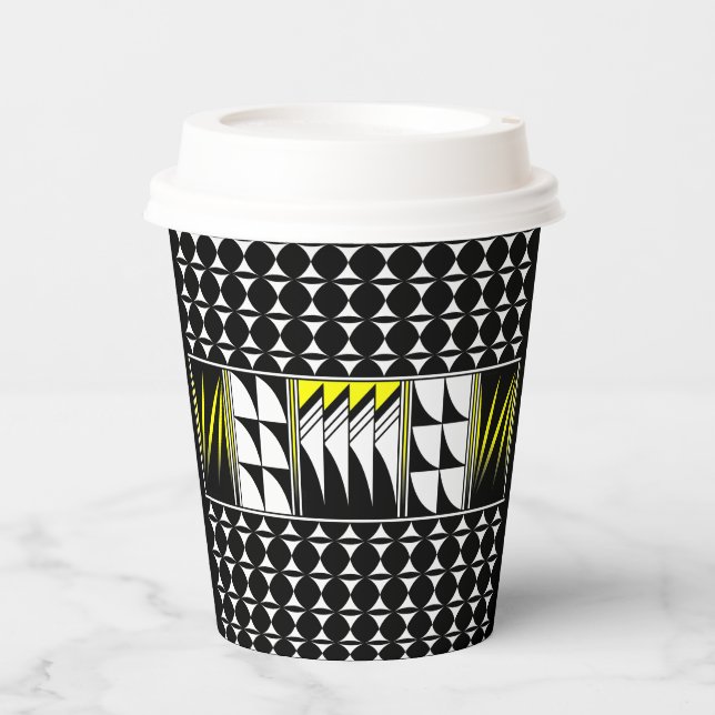 Vasos De Papel Bendiciones de plumas del suroeste en amarillo (Anverso)