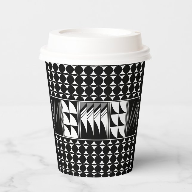 Vasos De Papel Bendiciones de plumas del suroeste en gris (Anverso)