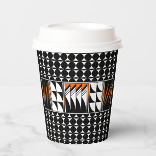 Vasos De Papel Bendiciones de plumas del suroeste en Naranja