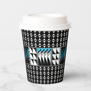 Vasos De Papel Bendiciones de plumas del suroeste en turquesa