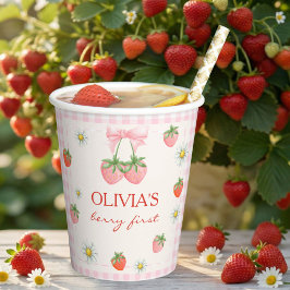 Vasos De Papel Berry 1st Birthday Strawberry