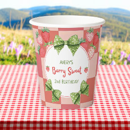 Vasos De Papel Berry 2nd Birthday Strawberry Party 