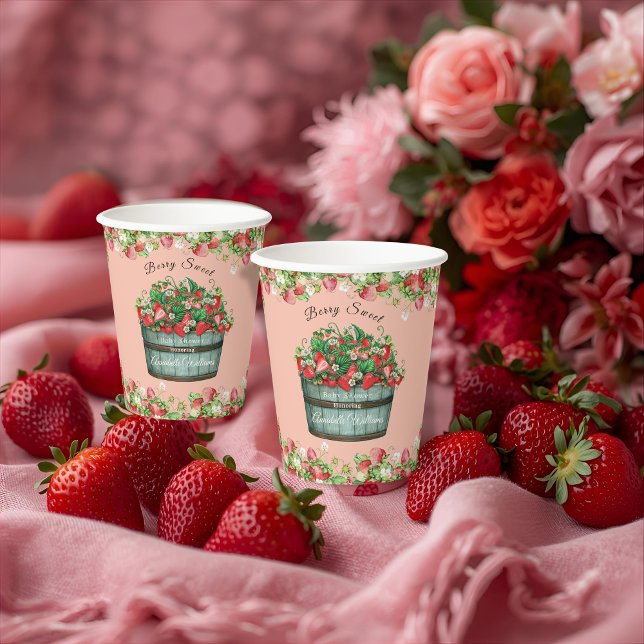 Vasos De Papel berry dulce baby ducha bebé (Subido por el creador)