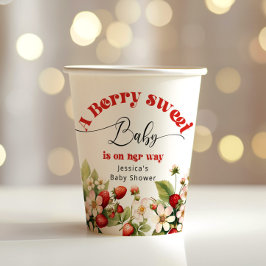 Vasos De Papel Berry dulce Strawberry baby ducha