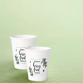 Vasos De Papel Berry First | 1 cumpleaños | Blueberry | Miminal