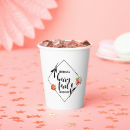 Vasos De Papel Berry First | 1 cumpleaños | Fresa | Moderno