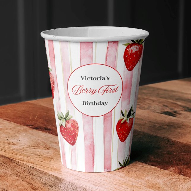 Vasos De Papel Berry First Birday Paper Cups (Subido por el creador)