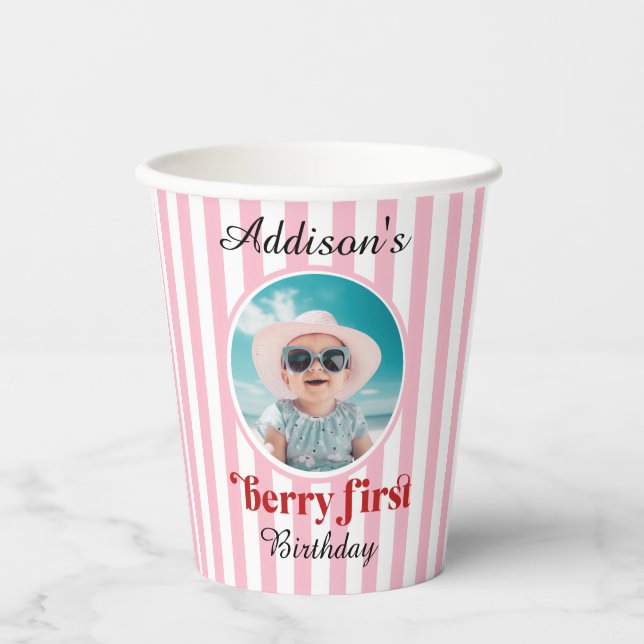Vasos De Papel Berry First Birday Party Paper cup (Anverso)