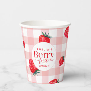Vasos De Papel Berry First Birday Strawberry Chica