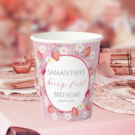 Vasos De Papel Berry First Birthday