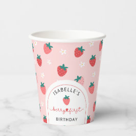 Vasos De Papel Berry First Birthday Chica