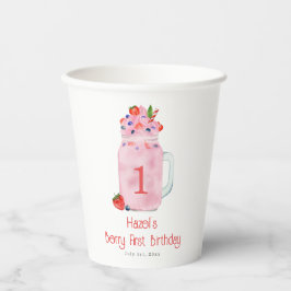 Vasos De Papel Berry First Birthday Smoothie