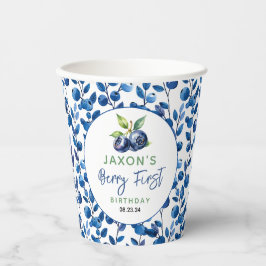 Vasos De Papel Berry First Blueberry Primer Fiesta de cumpleaños