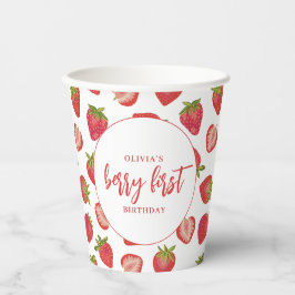 Vasos De Papel Berry First chicas fresa primer fiesta de cumpleañ