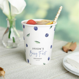 Vasos De Papel 'Berry First' Cumpleaños de Arándanos 1er Cumpleañ