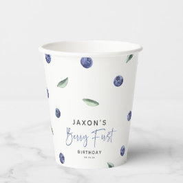 Vasos De Papel 'Berry First' Cumpleaños de Arándanos 1er Cumpleañ