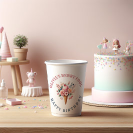 Vasos De Papel Berry Guay Happy Birthday Ice Cream Fiesta