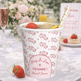 Vasos De Papel Berry In Love Pink Red Strawberry Bridal Shower