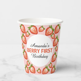Vasos De Papel Berry primer cumpleaños Berry Chica Strawberry ros