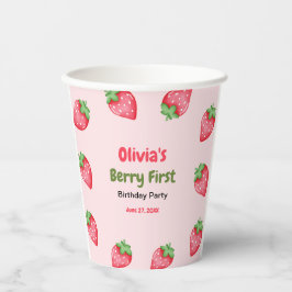 Vasos De Papel Berry primer cumpleaños fresa primer cumpleaños