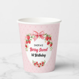 Vasos De Papel Berry Sweet 1er cumpleaños