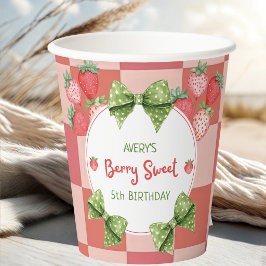 Vasos De Papel Berry Sweet 5th Birthday Strawberry Party 