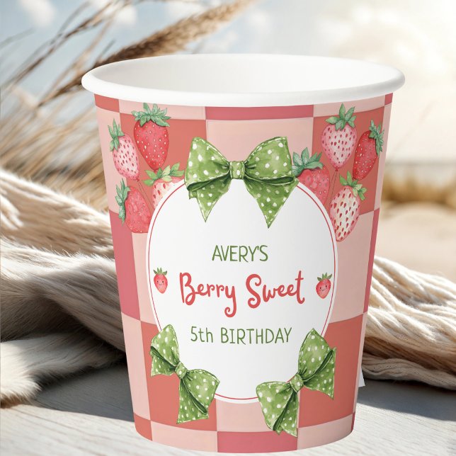 Vasos De Papel Berry Sweet 5th Birthday Strawberry Party  (Subido por el creador)
