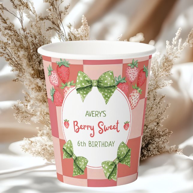 Vasos De Papel Berry Sweet 6th Birthday Strawberry Party  (Subido por el creador)