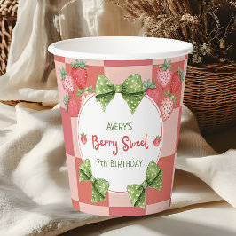 Vasos De Papel Berry Sweet 7th Birthday Strawberry Party 