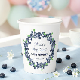 Vasos De Papel Berry Sweet Baby Shower Blueberry Baby Boy